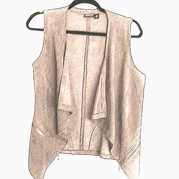 ULTRASUEDE VEST Allen B, medium, taupe with zipper detail - Picture 2 of 3